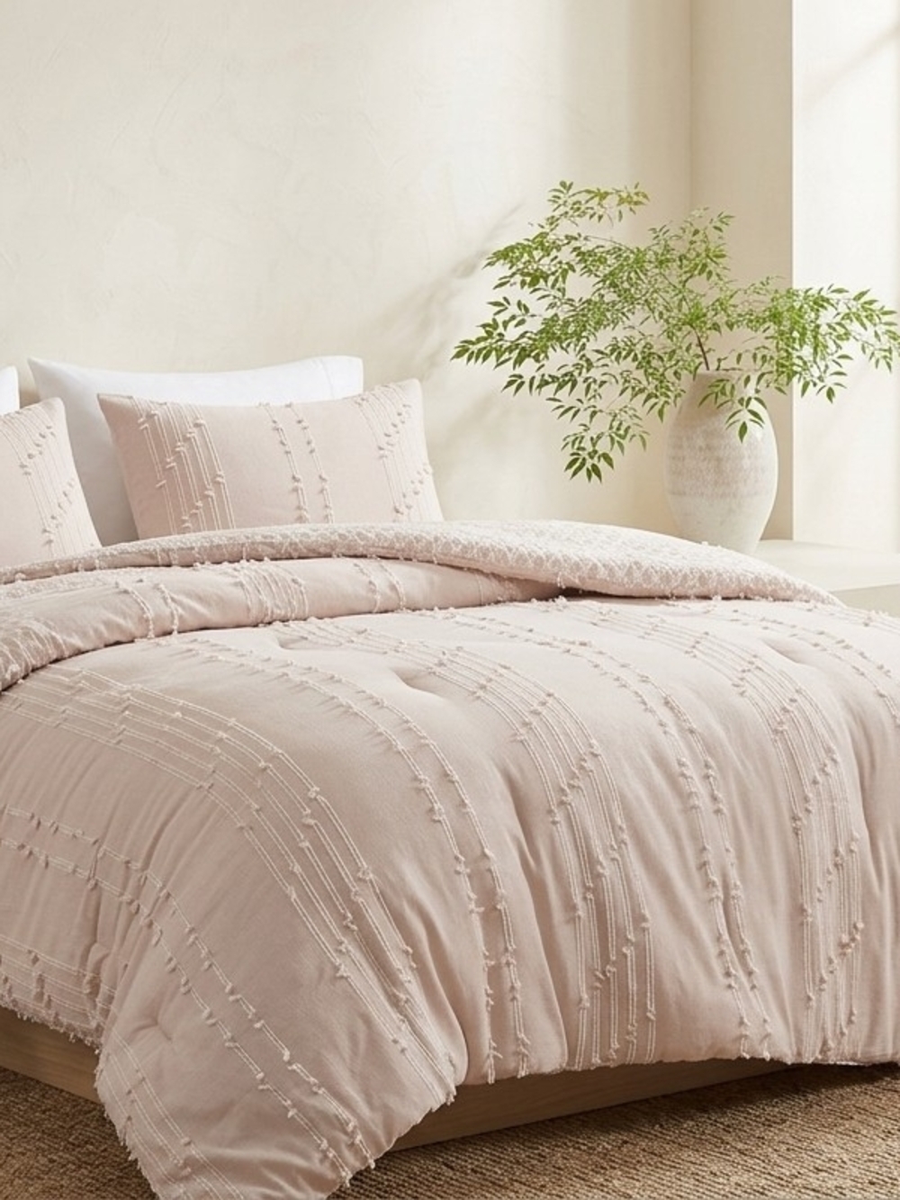 Madison Park Blush Textured Cotton Comforter Set